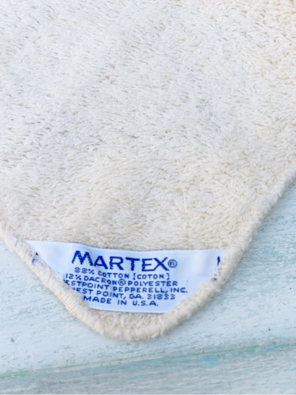 Vintage Martex Retro Washcloth Towel Cotton Blend 12” 1970’s